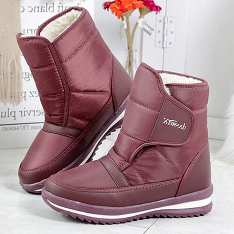 Dames Comfy Warme Voering Waterdichte Antislip Snowboots Met Haaklus