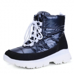 Dames Comfy Warme Voering Waterdichte Veterschoenen Korte Snowboots