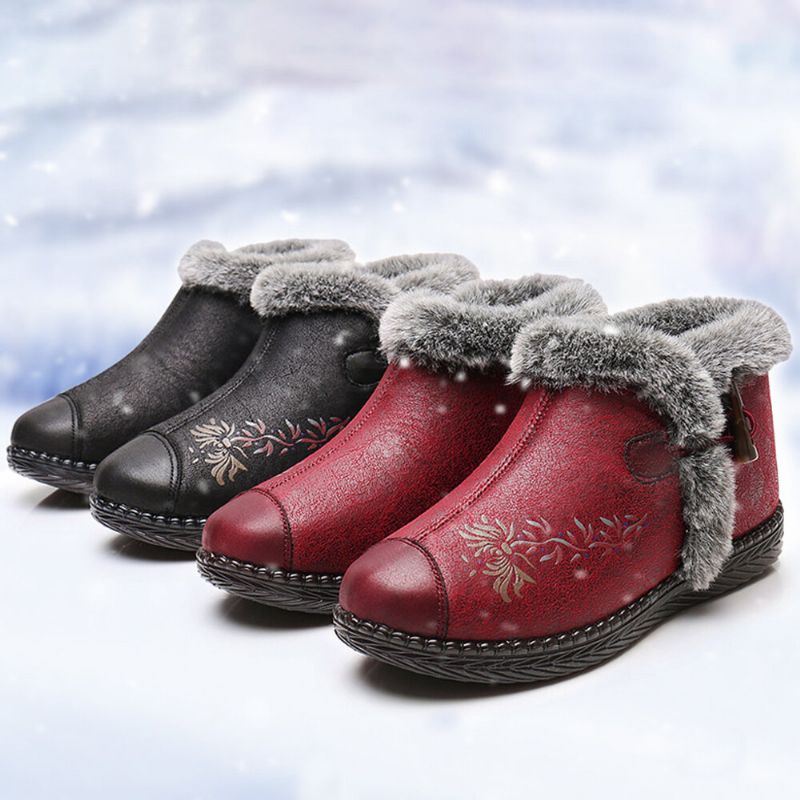 Dames Comfy Winter Printing Warme Voering Zachte Antislip Katoenen Snowboots