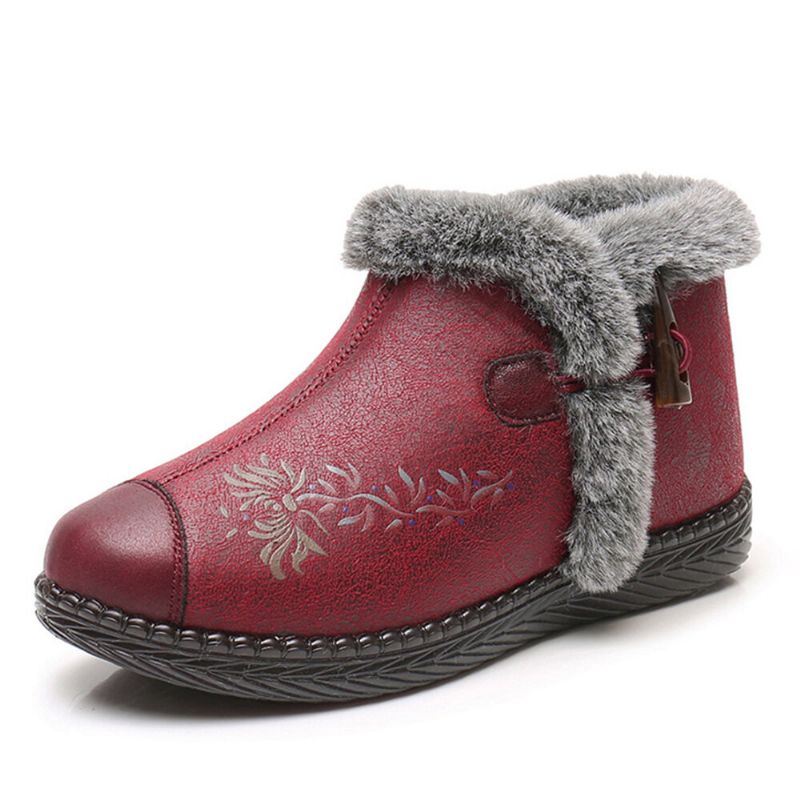 Dames Comfy Winter Printing Warme Voering Zachte Antislip Katoenen Snowboots