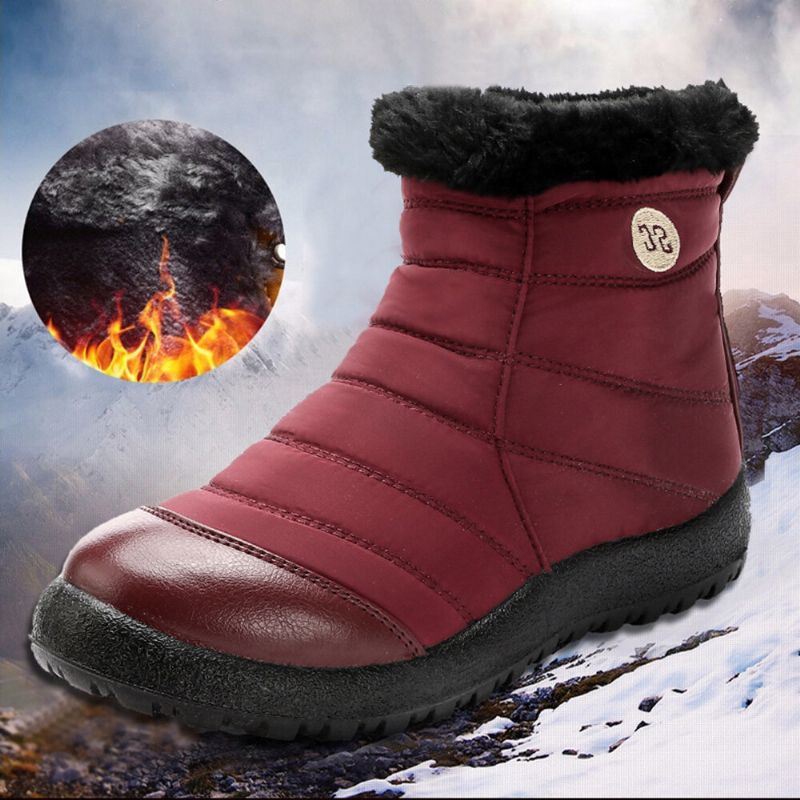 Dames Grote Maat Comfortabele Warme Voering Waterdichte Rits Winter Snowboots