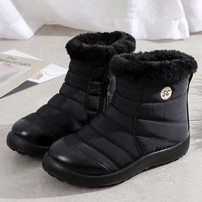 Dames Grote Maat Comfortabele Warme Voering Waterdichte Rits Winter Snowboots