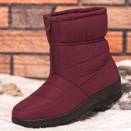 Dames Grote Maat Warm Gevoerde Front Rits Casual Enkel Snowboots