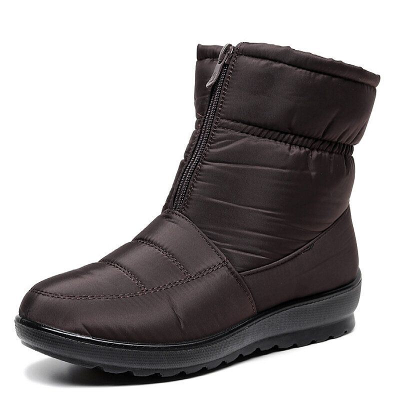 Dames Grote Maat Warm Gevoerde Front Rits Casual Enkel Snowboots