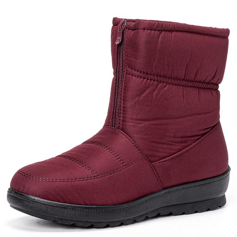 Dames Grote Maat Warm Gevoerde Front Rits Casual Enkel Snowboots