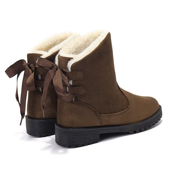 Dames Grote Maat Winter Katoenen Laarzen Bontvoering Enkel Snowboots