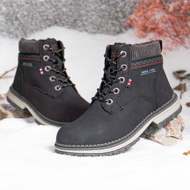 Dames Outdoor Warme Voering Lace Up Winter Sneeuw Korte Laarzen