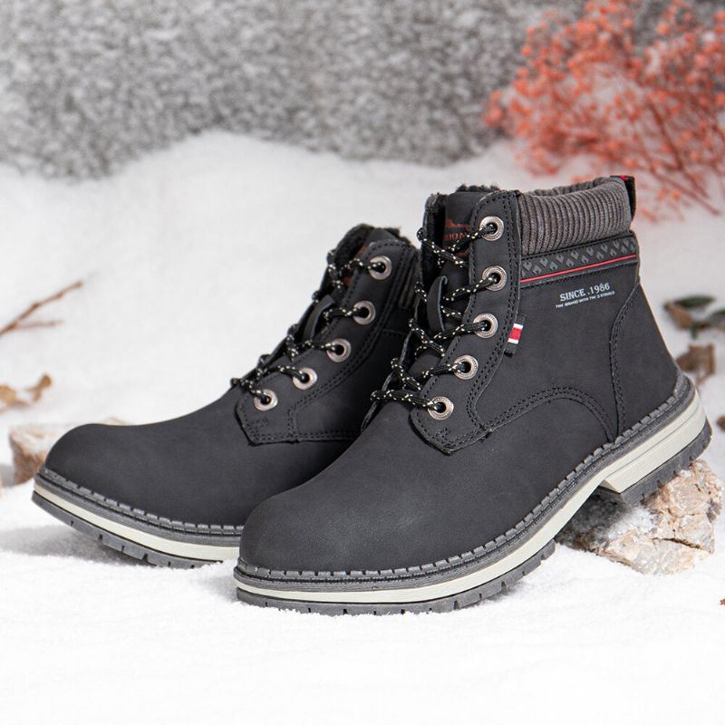 Dames Outdoor Warme Voering Lace Up Winter Sneeuw Korte Laarzen