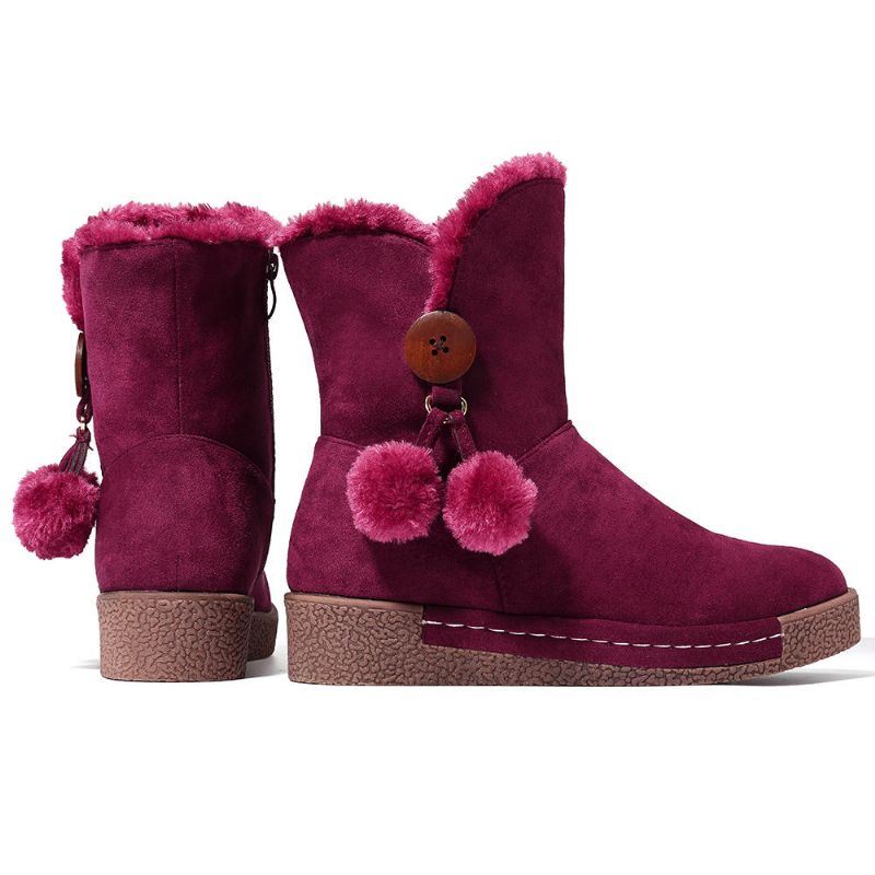 Dames Rits Laarzen Pluche Bont Warme Snowboots