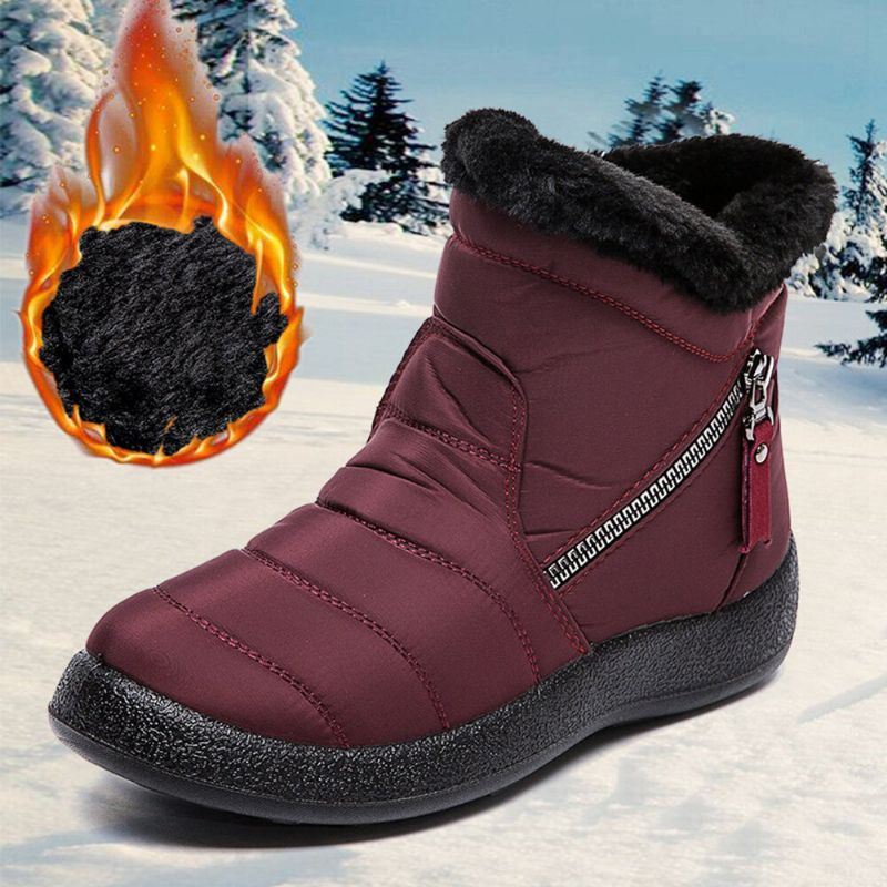 Dames Ronde Neus Rits Zachte Warme Waterdichte Antislip Snowboots