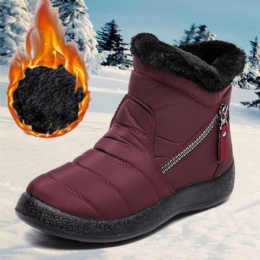 Dames Ronde Neus Rits Zachte Warme Waterdichte Antislip Snowboots