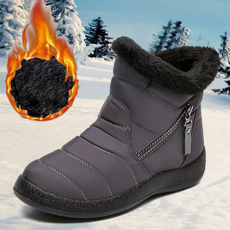 Dames Ronde Neus Rits Zachte Warme Waterdichte Antislip Snowboots