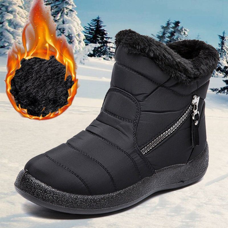 Dames Ronde Neus Rits Zachte Warme Waterdichte Antislip Snowboots