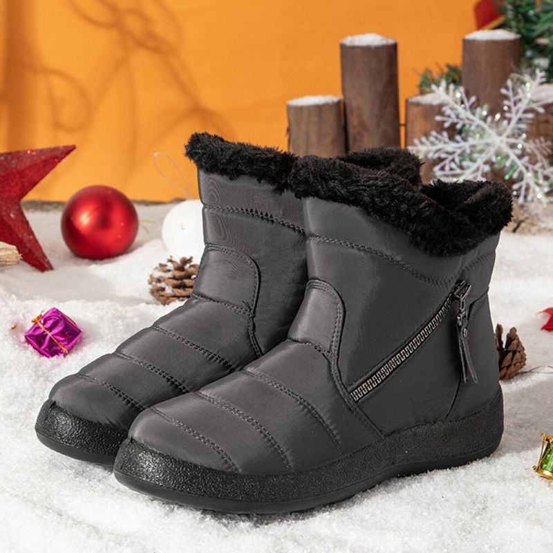 Dames Ronde Neus Rits Zachte Warme Waterdichte Antislip Snowboots