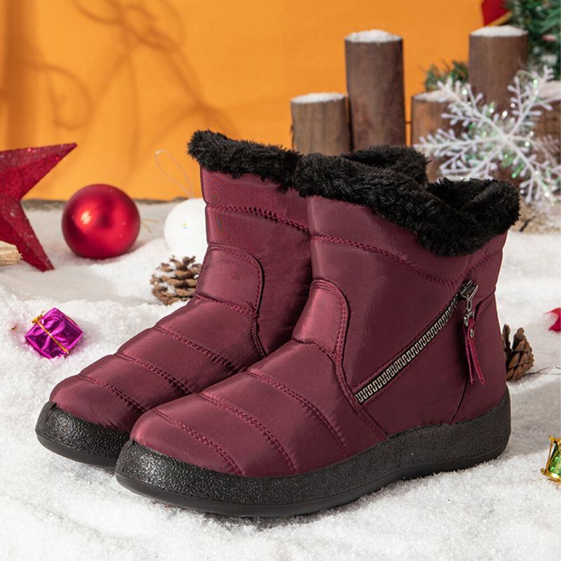 Dames Ronde Neus Rits Zachte Warme Waterdichte Antislip Snowboots