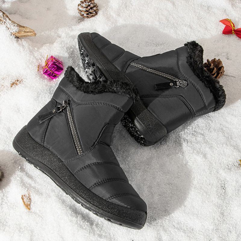 Dames Ronde Neus Rits Zachte Warme Waterdichte Antislip Snowboots