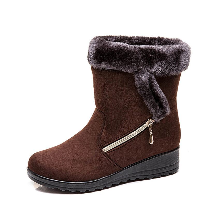 Dames Suede Warm Gevoerde Wedges Winter Snowboots