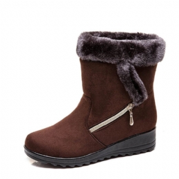 Dames Suede Warm Gevoerde Wedges Winter Snowboots