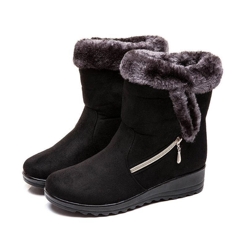 Dames Suede Warm Gevoerde Wedges Winter Snowboots