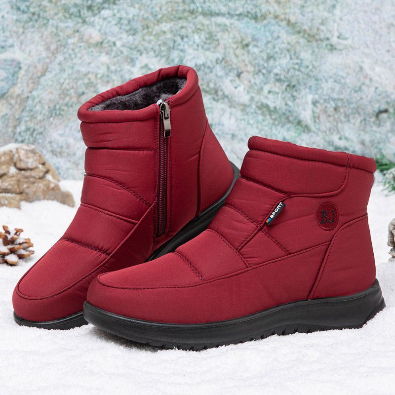 Dames Warm Gevoerde Pull On Plus Fluwelen Enkel Snowboots