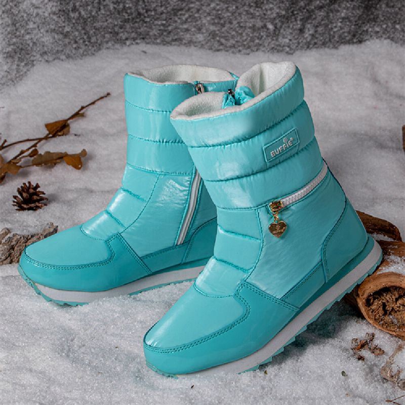 Dames Warme Harige Voering Waterdichte Rits Halfhoge Snowboots