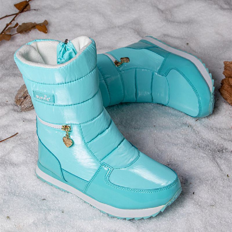 Dames Warme Harige Voering Waterdichte Rits Halfhoge Snowboots