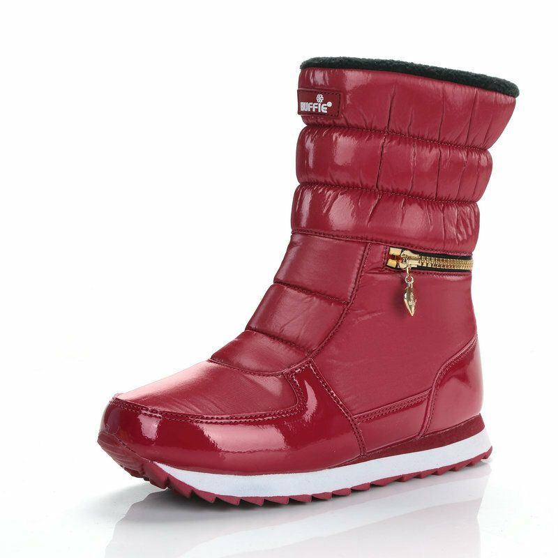 Dames Warme Harige Voering Waterdichte Rits Halfhoge Snowboots