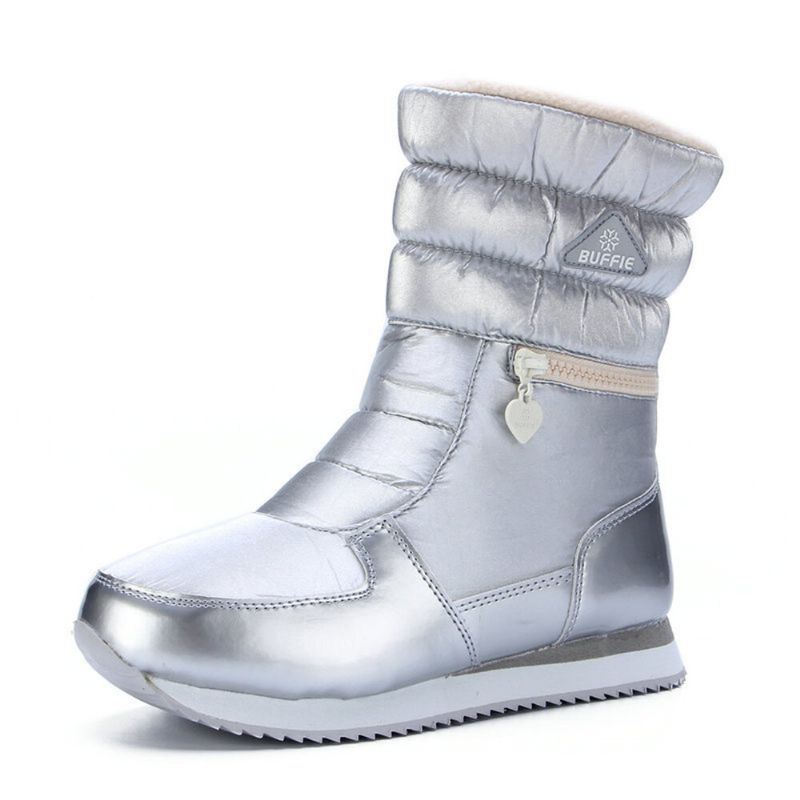 Dames Warme Harige Voering Waterdichte Rits Halfhoge Snowboots