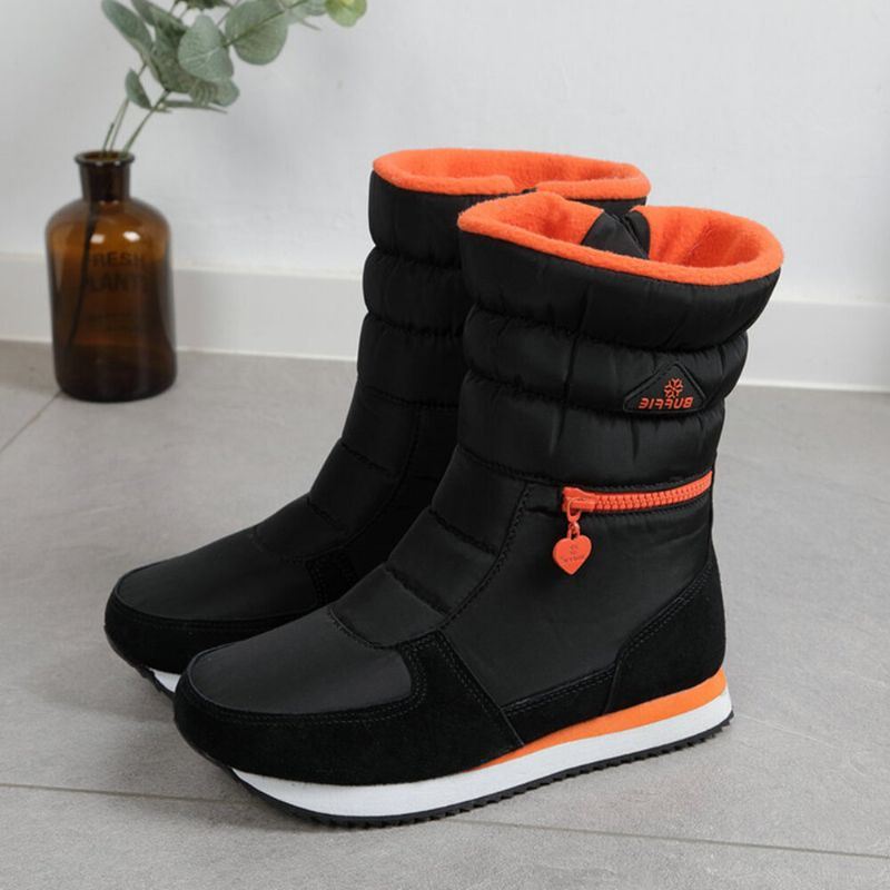 Dames Warme Harige Voering Waterdichte Rits Halfhoge Snowboots