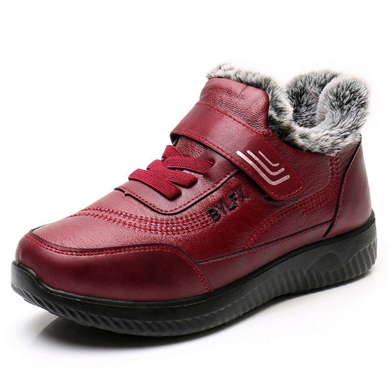 Dames Warme Voering Casual Waterdichte Klittenband Katoenen Snowboots