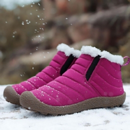 Dames Waterdichte Warme Sneeuw Slip-on Outdoor Enkellaarsjes