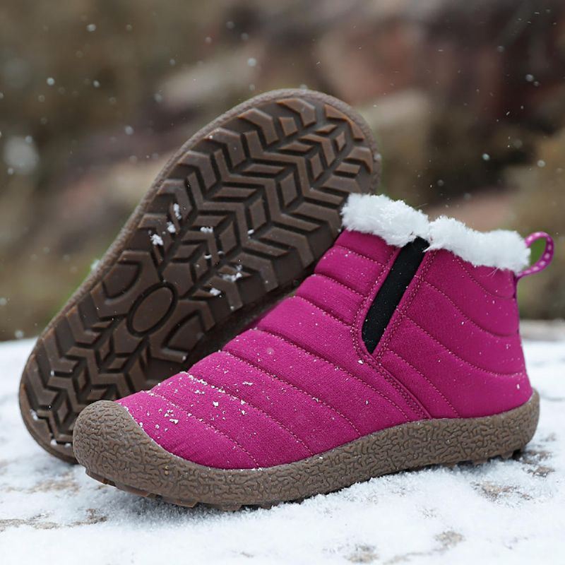 Dames Waterdichte Warme Sneeuw Slip-on Outdoor Enkellaarsjes