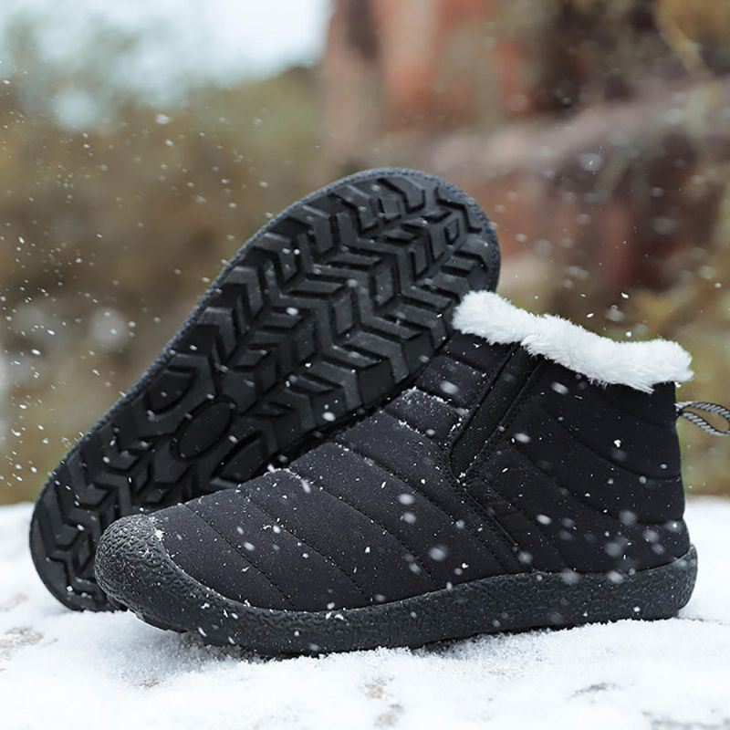 Dames Waterdichte Warme Sneeuw Slip-on Outdoor Enkellaarsjes