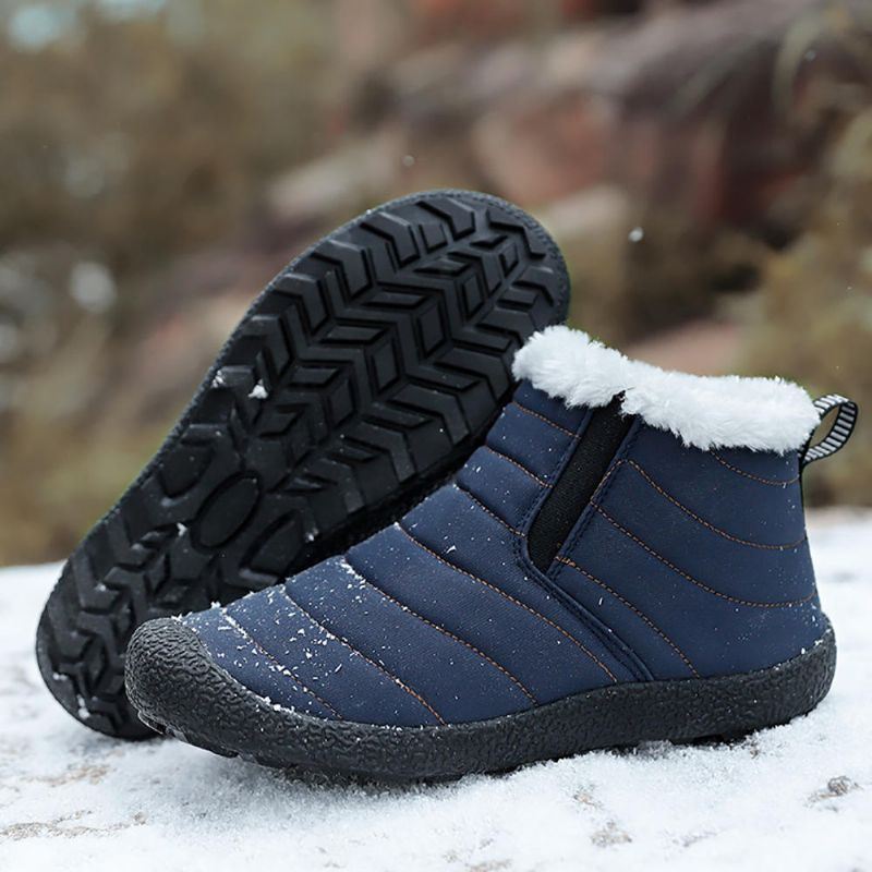 Dames Waterdichte Warme Sneeuw Slip-on Outdoor Enkellaarsjes