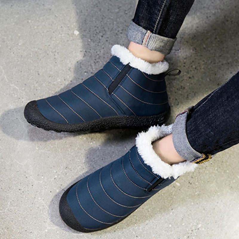 Dames Waterdichte Warme Sneeuw Slip-on Outdoor Enkellaarsjes