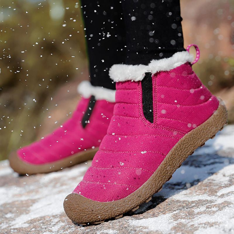 Dames Waterdichte Warme Sneeuw Slip-on Outdoor Enkellaarsjes