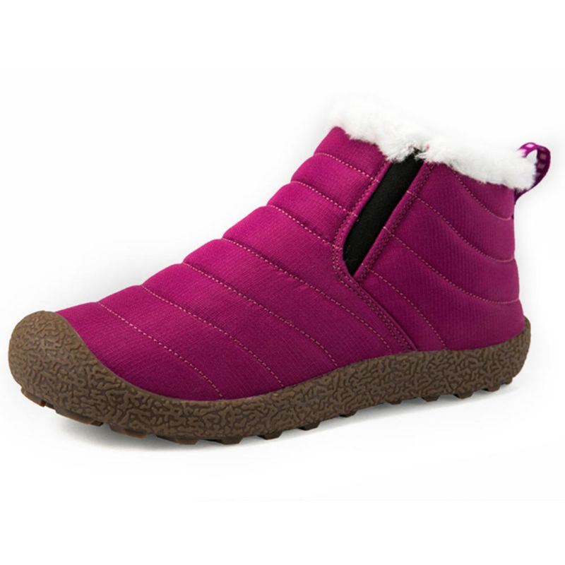 Dames Waterdichte Warme Sneeuw Slip-on Outdoor Enkellaarsjes