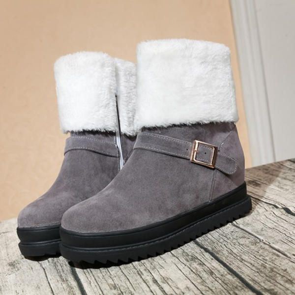 Dames Winter Enkellaarsjes Rits Bontvoering Warm Houden Snowboots