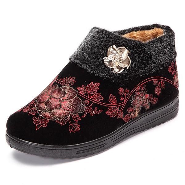 Dames Winter Katoenen Bontvoering Laarzen Casual Outdoor Pluche Flats