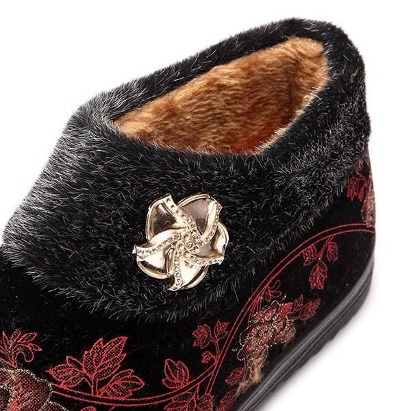 Dames Winter Katoenen Bontvoering Laarzen Casual Outdoor Pluche Flats