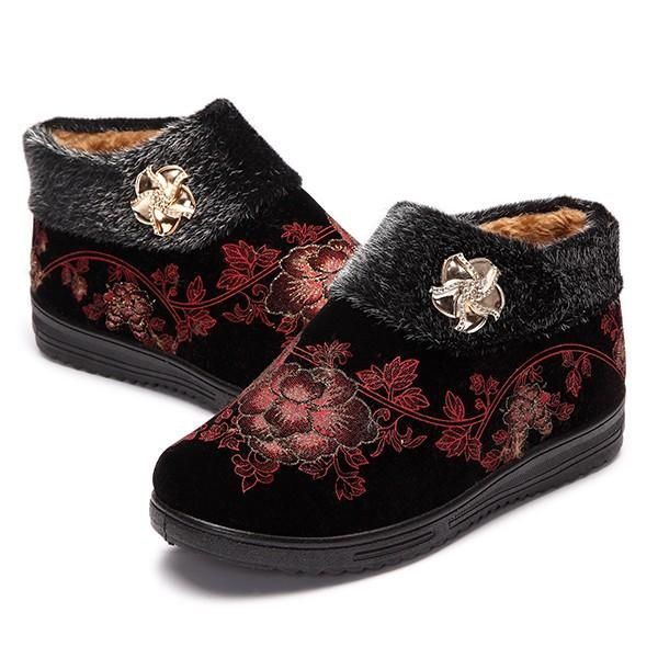 Dames Winter Katoenen Bontvoering Laarzen Casual Outdoor Pluche Flats