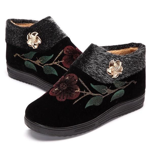 Dames Winter Katoenen Bontvoering Laarzen Casual Outdoor Pluche Flats