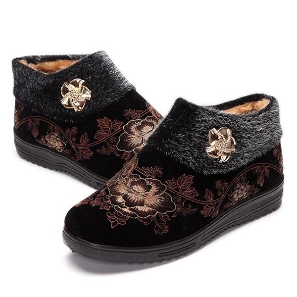 Dames Winter Katoenen Bontvoering Laarzen Casual Outdoor Pluche Flats