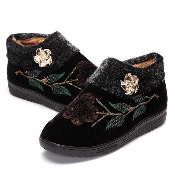 Dames Winter Katoenen Bontvoering Laarzen Casual Outdoor Pluche Flats