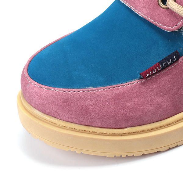 Dames Winter Lace Up Flats Bontvoering Warm Houden Katoenen Ankel Snowboots