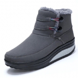 Dames Winter Slip On Warm Houden Laarzen Nepbont Voering Rocker Zool Schoenen Snowboots