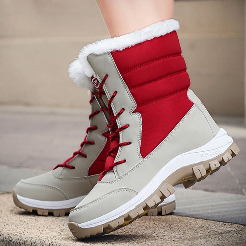 Dames Winter Warm Pluche Voering Casual Halfhoge Snowboots