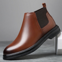 Heren Ademende Puntige Teen Zachte Zool Comfortabele Slip On Casual Chelsea Boots