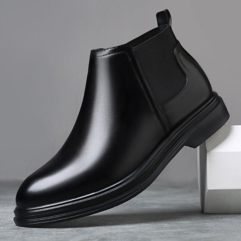 Heren Ademende Puntige Teen Zachte Zool Comfortabele Slip On Casual Chelsea Boots