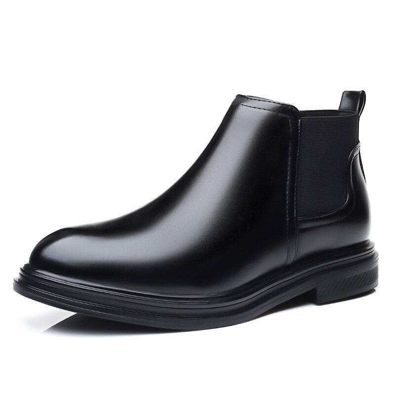 Heren Ademende Puntige Teen Zachte Zool Comfortabele Slip On Casual Chelsea Boots